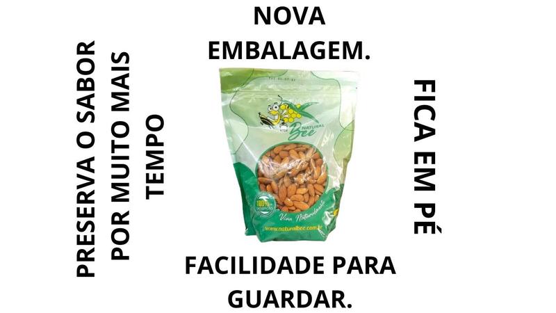 Amêndoa Crua Premium Sem Casca Original Crocante 1 Kg - Natural Bee Imagem de Amêndoa Crua Premium Sem Casca Original Crocante 1 Kg