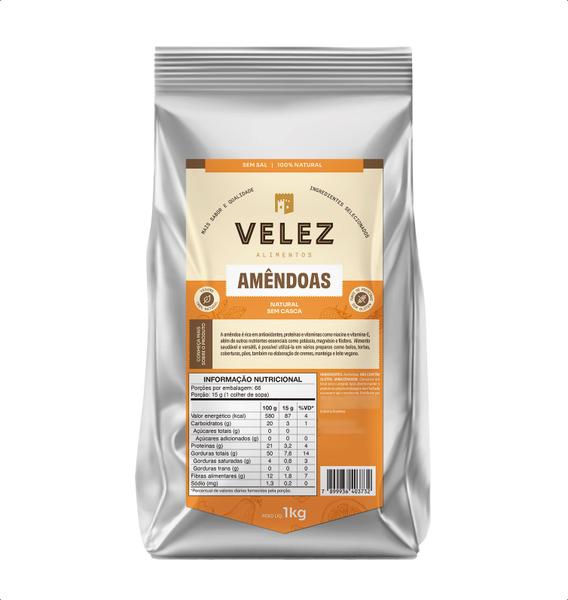 Amendoa Sem Casca Crua VELEZ 1kg Imagem de Amendoa Sem Casca Crua VELEZ 1kg