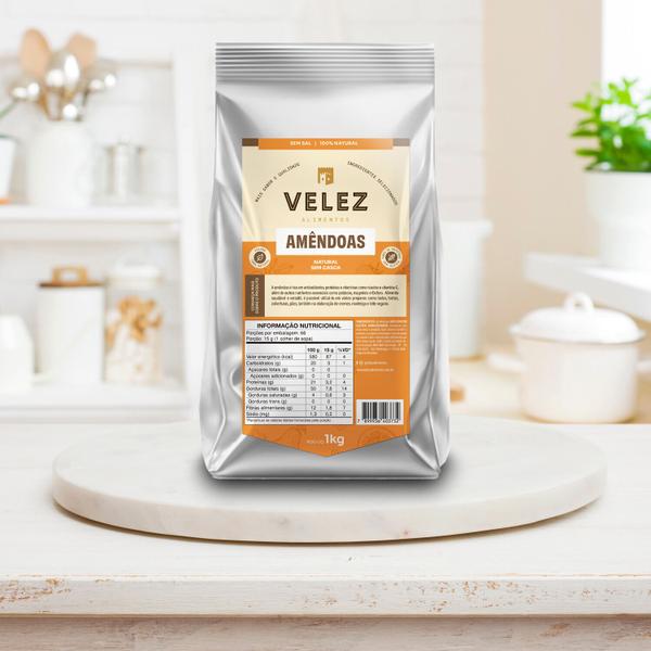 Amendoa Sem Casca Crua VELEZ 1kg Imagem de Amendoa Sem Casca Crua VELEZ 1kg