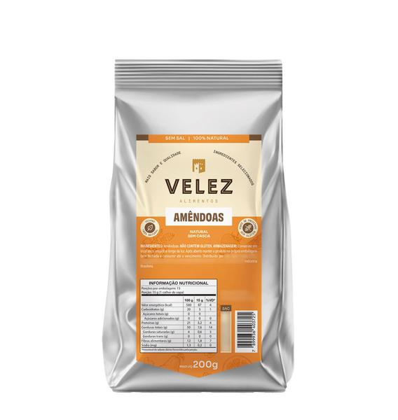 Amendoa Sem Casca Crua VELEZ 200g Imagem de Amendoa Sem Casca Crua VELEZ 200g