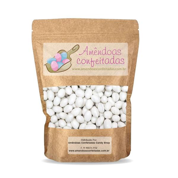 Amendoas Confeitadas Brancas 100 Unidades - Candy Shop Imagem de Amendoas Confeitadas Brancas 100 Unidades