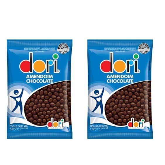 Imagem de Amendoim Chocolate Confeitado Doce Para Festa Kit 2 Pct 500g