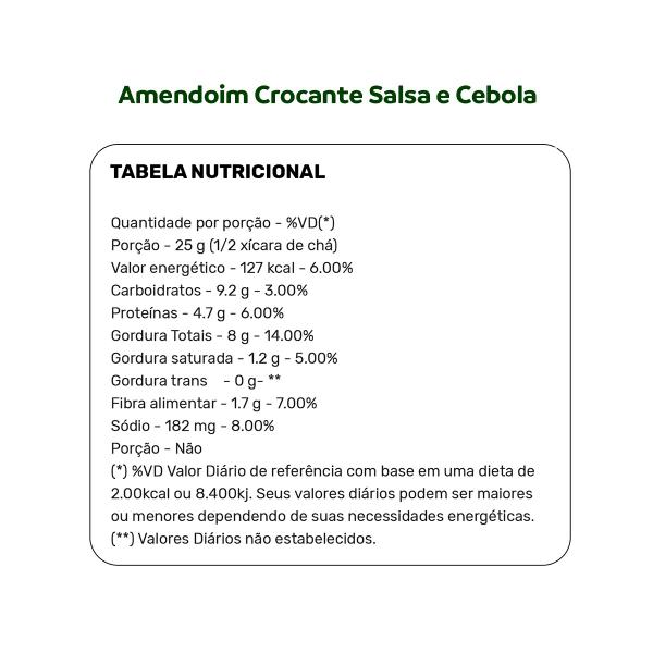 Amendoim Crocante Sabor Salsa e Cebola Qualidade Premium 100g - Grupo Rocha Saúde Imagem de Amendoim Crocante Sabor Salsa e Cebola Qualidade Premium 100g