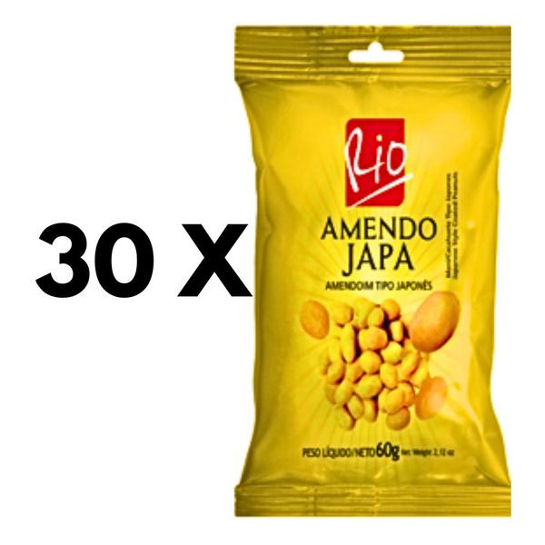 Amendoim Japonês Japa RIO - 1cx C/ 30un De 60g Cada - Moreninha Do Rio Imagem de Amendoim Japonês Japa RIO - 1cx C/ 30un De 60g Cada