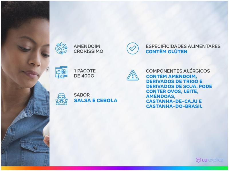 Amendoim Salgado sem Pele Crokíssimo - Salsa e Cebola 400g Imagem de Amendoim Salgado sem Pele Crokíssimo - Salsa e Cebola 400g