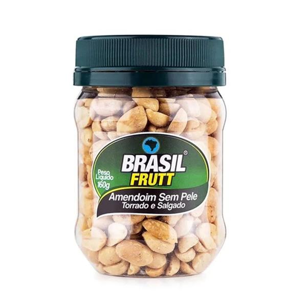 Amendoim Sem Pele Torrado e Salgado Brasil Frutt 160g Imagem de Amendoim Sem Pele Torrado e Salgado Brasil Frutt 160g