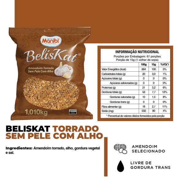 Amendoim Torrado Sem Pele Temperado Alho 1kg Beliskat Imagem de Amendoim Torrado Sem Pele Temperado Alho 1kg Beliskat