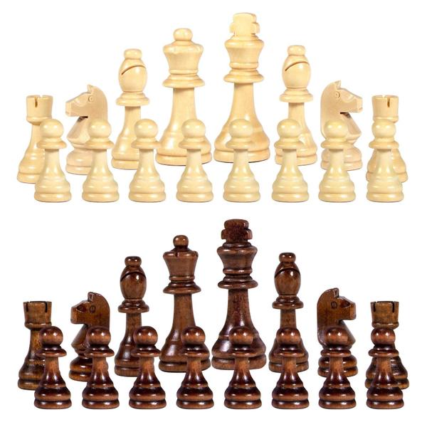 AMEROUS Wooden Chess Pieces Only, Torneio Staunton Wood Chessmen com 3,5 polegadas King, Peões de jogo de xadrez para jogo de tabuleiro de xadrez, substituição de peças faltantes (2 saco de armazenamento incluído) Imagem de AMEROUS Wooden Chess Pieces Only, Torneio Staunton Wood Chessmen com 3,5 polegadas King, Peões de jogo de xadrez para jogo de tabuleiro de xadrez, substituição de peças faltantes (2 saco de armazenamento incluído)