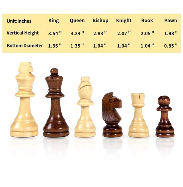 AMEROUS Wooden Chess Pieces Only, Torneio Staunton Wood Chessmen com 3,5 polegadas King, Peões de jogo de xadrez para jogo de tabuleiro de xadrez, substituição de peças faltantes (2 saco de armazenamento incluído) Imagem de AMEROUS Wooden Chess Pieces Only, Torneio Staunton Wood Chessmen com 3,5 polegadas King, Peões de jogo de xadrez para jogo de tabuleiro de xadrez, substituição de peças faltantes (2 saco de armazenamento incluído)