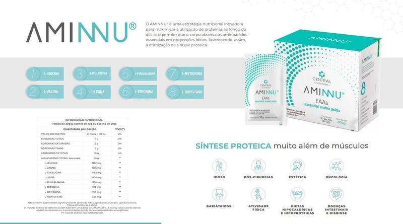 Imagem de Aminnu Eaas 10g- 30 Sachês- Central Nutrition- Tangerina