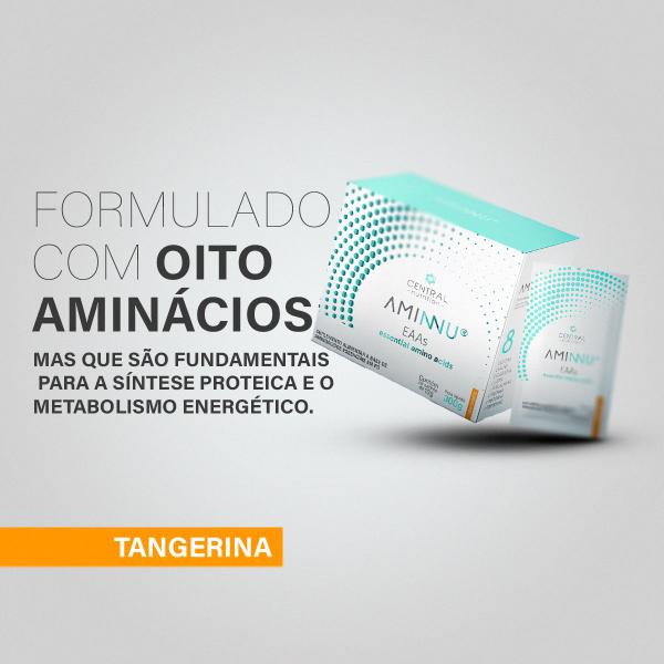 Imagem de Aminnu Eaas - 30 sachês de Tangerina - Amino Essenciais - Central Nutrition