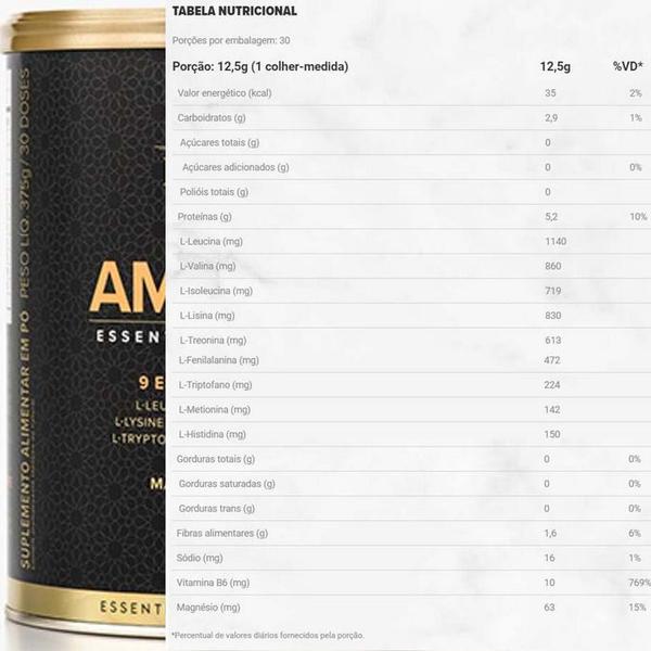 Imagem de Aminolift - 9 Aminoácidos Essenciais - Tangerina - (375g  30 doses) - Essential Nutrition