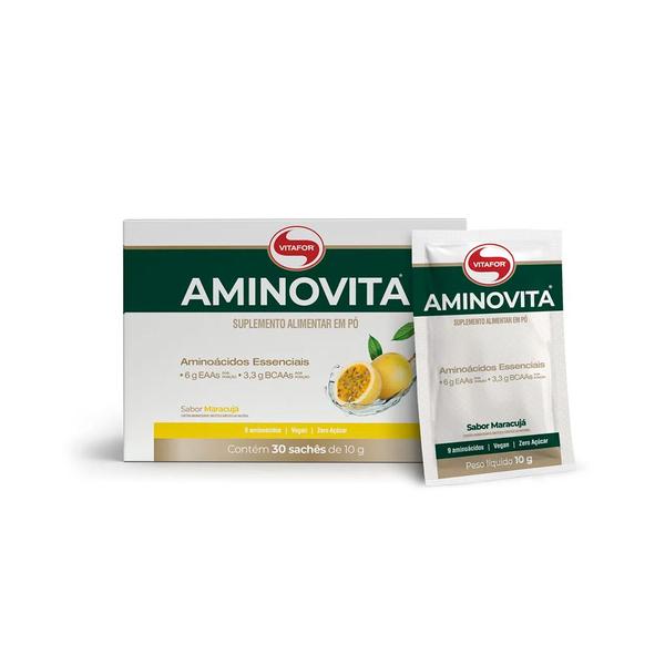 Imagem de Aminovita Sabor Maracujá Display com 30 Sachês de 10g - Vitafor