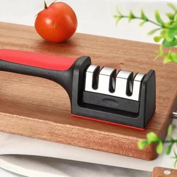 Amolador 3 Em 1 Profissional Facas E Tesouras -Prepara E - Black Watch Imagem de Amolador 3 Em 1 Profissional Facas E Tesouras -Prepara E