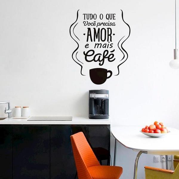 Imagem de Amor E Café - Adesivo De Parede