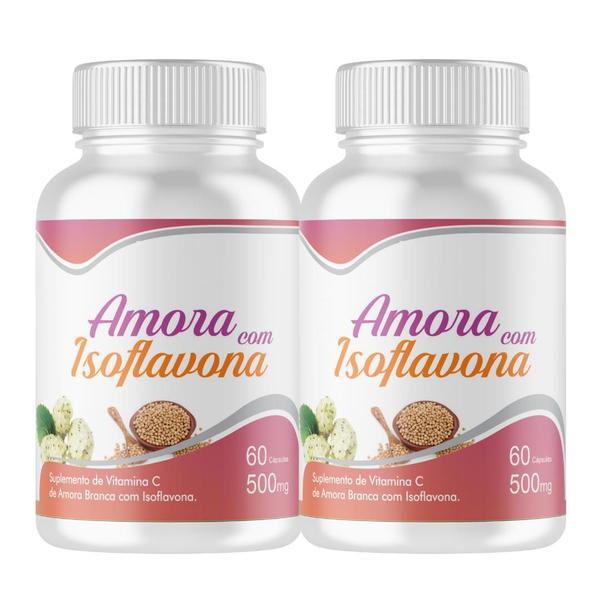 Imagem de Amora Branca Com Isoflavona E Vitamina C 500mg 2 Frascos