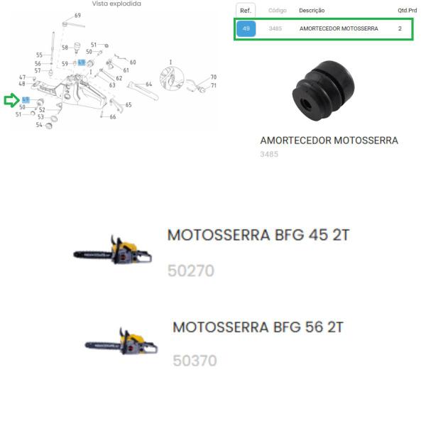 Imagem de Amortecedor De Borracha Da Motosserra BF56 2T Buffalo