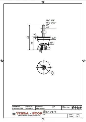 Imagem de Amortecedor De Vibracao Tipo Coxim N1 Mf M6 Kit Com 4