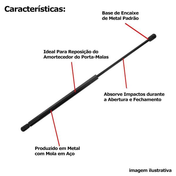 Imagem de Amortecedor Tampa Traseira Palio Hatch 96-08  Metal com Mola