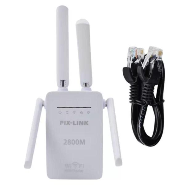 Imagem de Ampliador de Sinal PixLink WR09 2800m 300Mbps Branco Bivolt