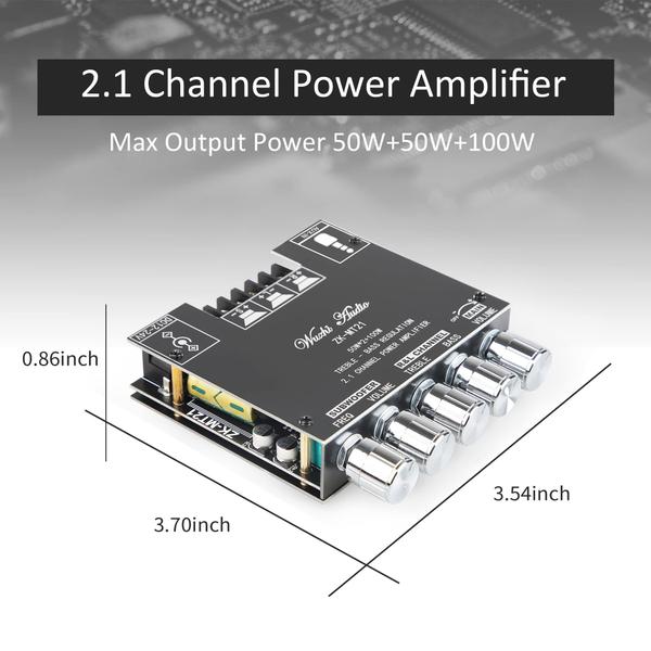 Imagem de AmpliBT 2.1 c/ Subwoofer 50W2+100W A/V Doméstico=T/B Ctrl