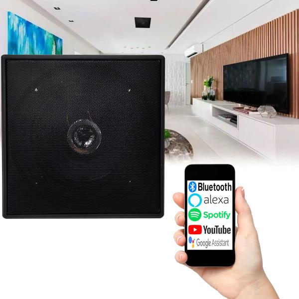 Imagem de Amplificador Bluetooth Som Ambiente 4 Caixa Teto Preta Quadr