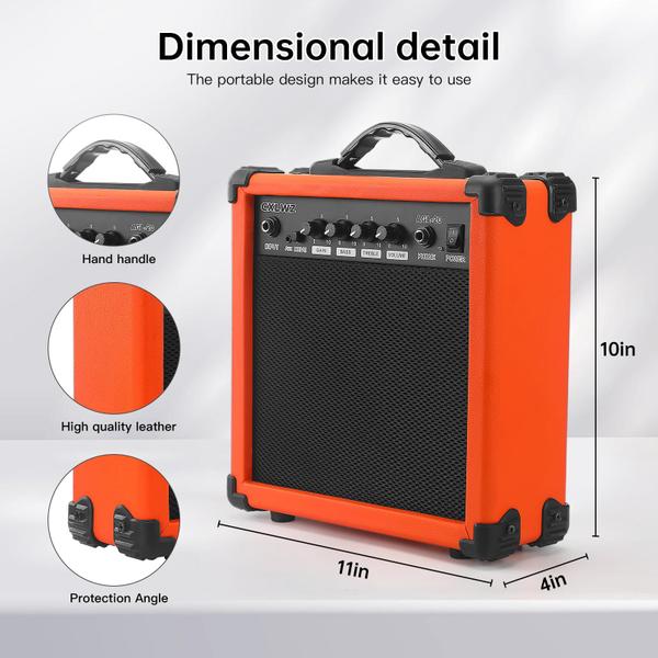 Imagem de Amplificador de guitarra elétrica CXLWZ 20W portátil com entrada de fone de ouvido