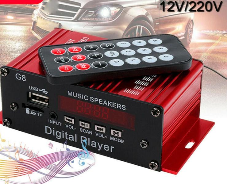 Imagem de Amplificador De Som Com Bluetooth Fm Usb 2 Canais Audio Receiver 200w