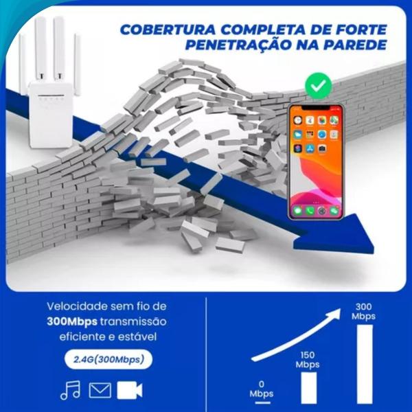 Imagem de Amplificador de Wifi 300mbps Sem Fio Ideal Para Presente Qualidade Garantida