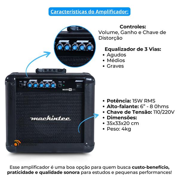 Imagem de Amplificador Para Guitarra Mackintec Maxx 15 Preto 6"