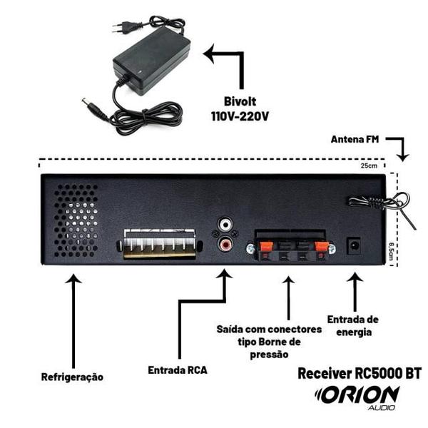 Amplificador para som ambiente com bluetooth 300w - ORION Imagem de Amplificador para som ambiente com bluetooth 300w
