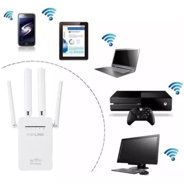 Imagem de Amplificador Repetidor de Sinal Wireless 4 Antenas Envio Já