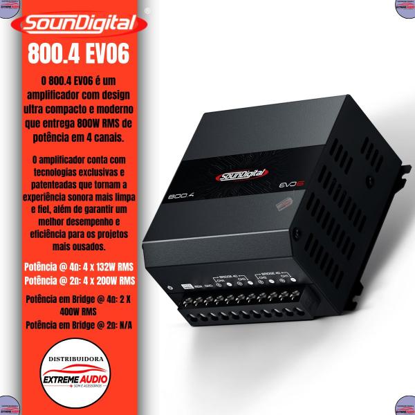 Imagem de Amplificador Soundigital Evo Sd800.4 800W Rms Modelo Novo