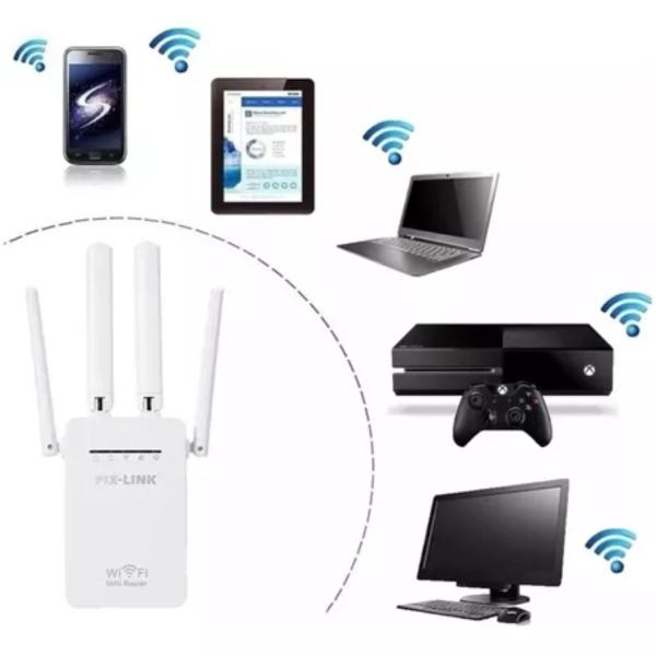 Imagem de Amplificador Wifi 4 Antenas Pix Link LV-WR09 Original NFe