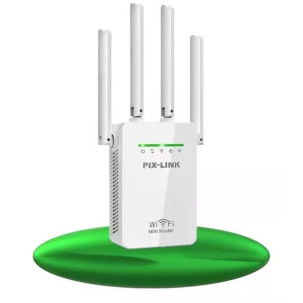 Amplificador Wifi 4 Antenas Pix Link LV WR09 Original NFe Repetidor de Sinal Magazine Descontos