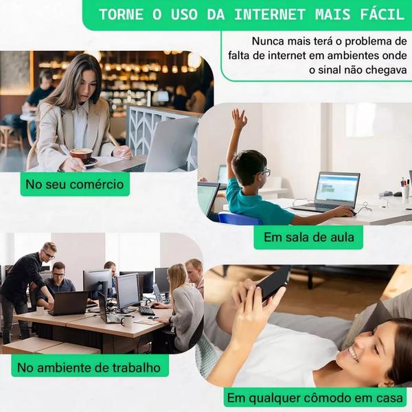 Imagem de Amplifique sua experiência online com o Repetidor de Wi-Fi 4 Antenas Amplificador de Sinal!