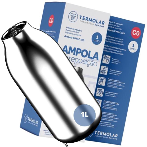 Imagem de Ampola 1,0 L Termolar Garrafa Térmica Magic Pump Lumina - Reposição C0 (Bomba De Pressão)