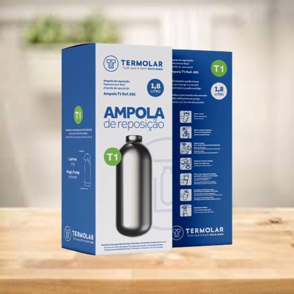 Imagem de Ampola 1,8 L Termolar Garrafa Térmica Magic Pump Lumina - Reposição T1 (Bomba De Pressão)