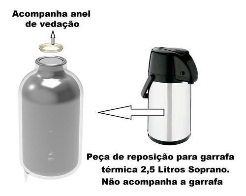 Imagem de Ampola De Vidro Reposição Garrafa Exclusiva 2,5 L Soprano