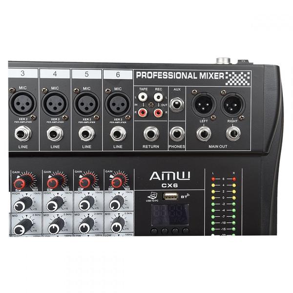 Imagem de AMW CX6 v3 Mesa de Som 6 canais USB BT EFX PFL Eq 3 Bandas