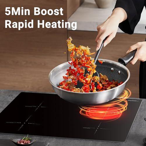 Imagem de Amzchef Cooktop Elétrico 30'' Indução com 4 Bocas BOOST, Controle Touch