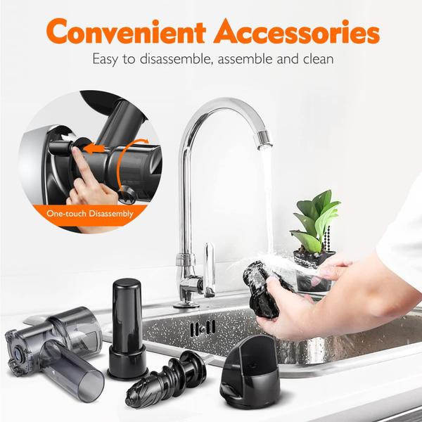 Imagem de AMZCHEF Juicer Masticating Pressão Fria 150W com Função Reversa (Cinza)