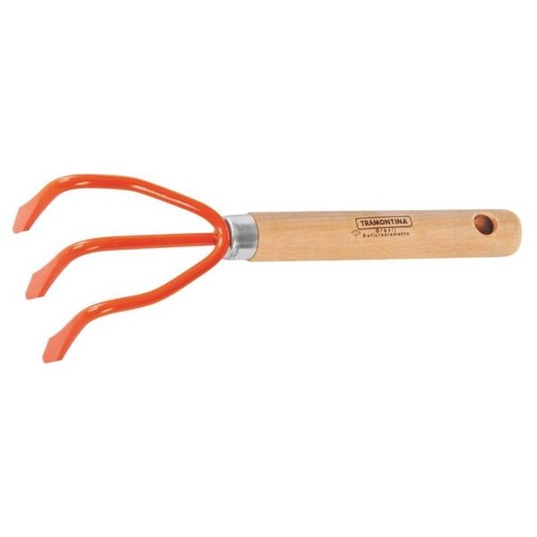 Ancinho Metálico Laranja com 3 Dentes 26 cm - Tramontina Imagem de Ancinho Metálico Laranja com 3 Dentes 26 cm - Tramontina