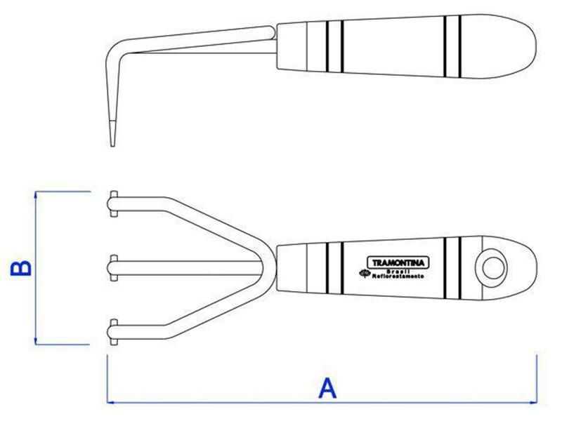 Ancinho Tramontina 3 Dentes com Cabo - 77909001 Imagem de Ancinho Tramontina 3 Dentes com Cabo - 77909001