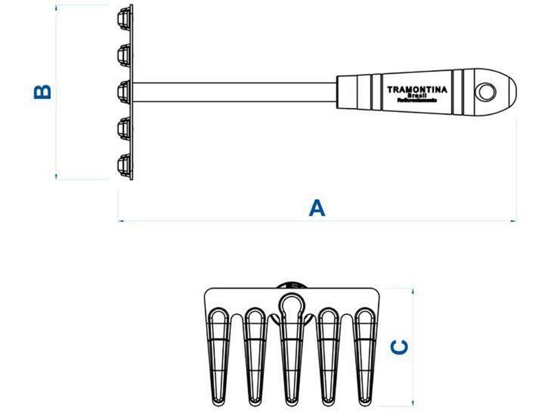 Imagem de Ancinho Tramontina 5 Dentes com Cabo de Madeira - 77912001