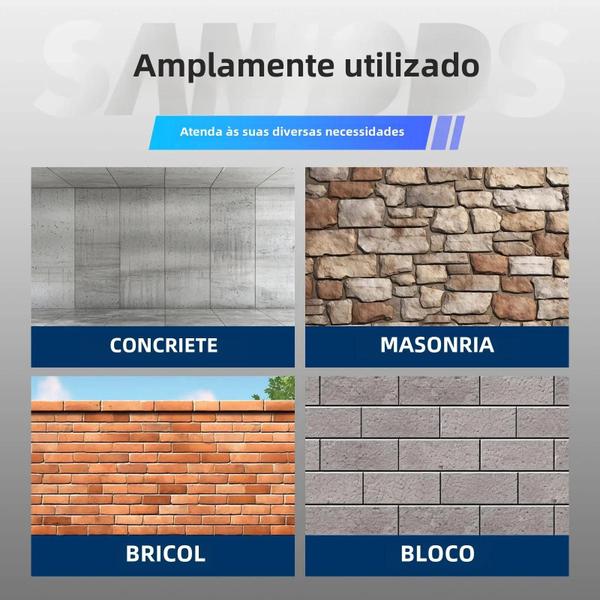 Imagem de Ancora de Parafuso de Concreto Azul - 3/16" ou 1/4" - Parafusos de Cabeça Plana para Alvenaria e Blocos