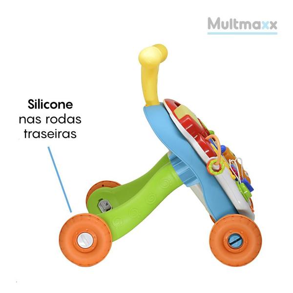 Imagem de Andadador para Bebê Infantil 2 em 1 Vira Mesinha com Brinquedos Multmaxx