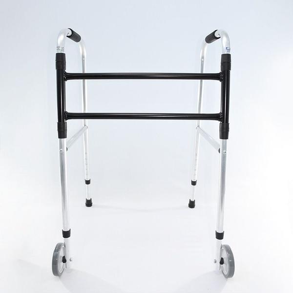 Andador Aluminio 2 barras, fixo plus Rodinhas A400 - INDAIA Imagem de Andador Aluminio 2 barras, fixo plus Rodinhas A400