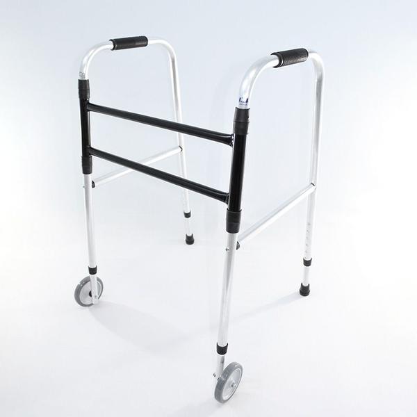 Andador Aluminio 2 barras, fixo plus Rodinhas A400 - INDAIA Imagem de Andador Aluminio 2 barras, fixo plus Rodinhas A400