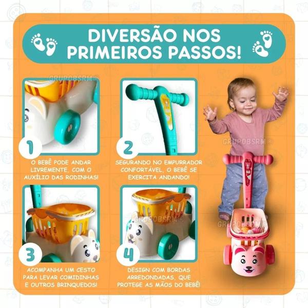 Imagem de Andador Baby com Cestinha Rosa - Art Brink